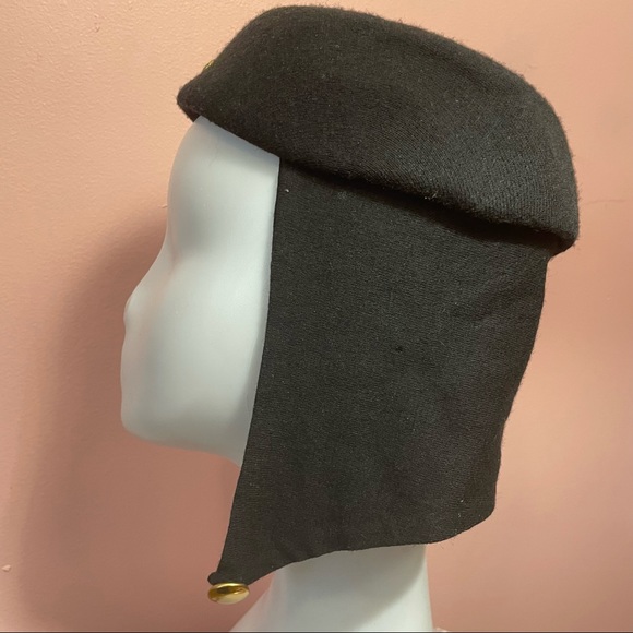 VTG Midcentury-1960s Wool Driving Cap Gold Accents for the Stylish Mobile Lady - Picture 7 of 13